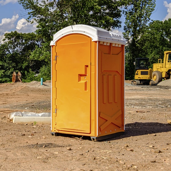 how often are the portable restrooms cleaned and serviced during a rental period in Crestline Ohio